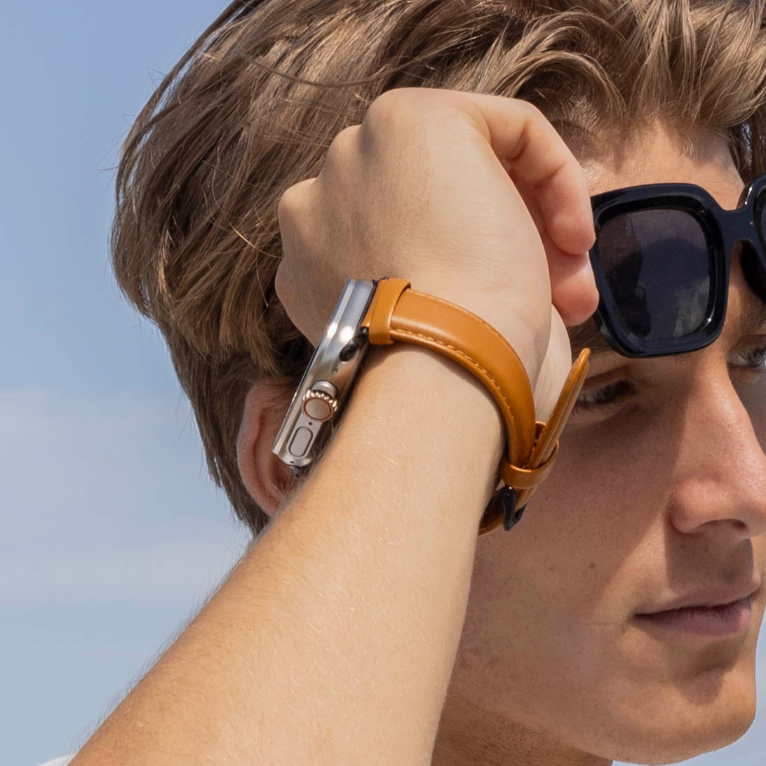 Bandz Correa cuero auténtico Apple Watch (marrón)