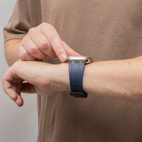 Bandz Apple Watch Silicone Strap 'Luxe Liquid' (Blue/Black)