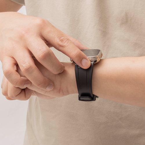 Bandz Bracelet silicone 'Luxe Liquid' Apple Watch Ultra (noir avec noir)