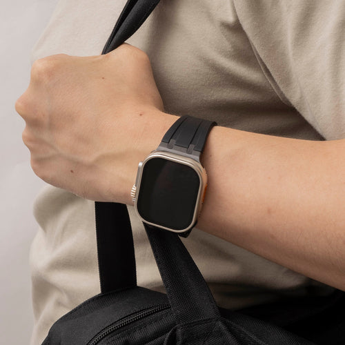 Bandz Bracelet silicone 'Luxe Liquid' Apple Watch Ultra (noir avec noir)