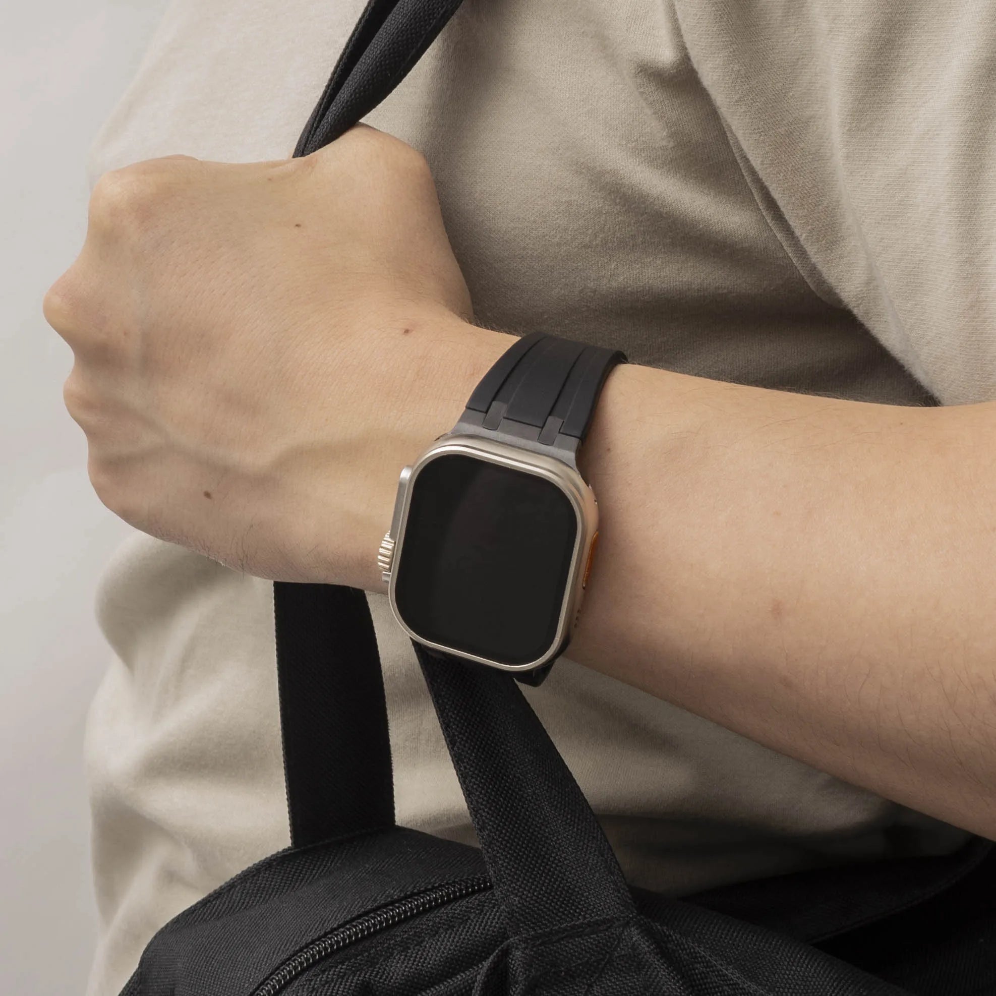Bandz Apple Watch Silicone Strap 'Luxe Liquid' (Black With Black)