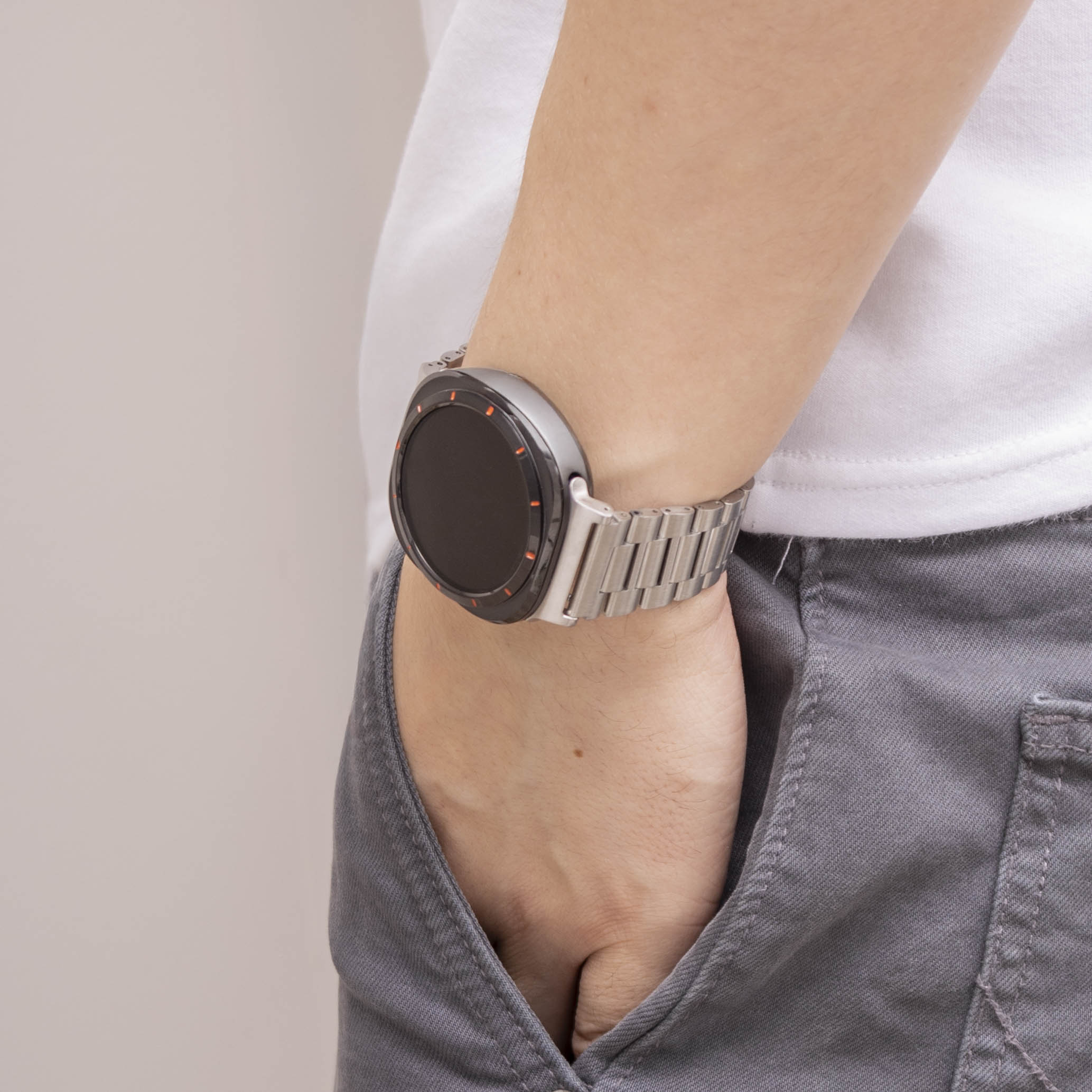 Bandz Samsung Galaxy Watch Ultra Stahlgliederband 'Deluxe' (Silber)