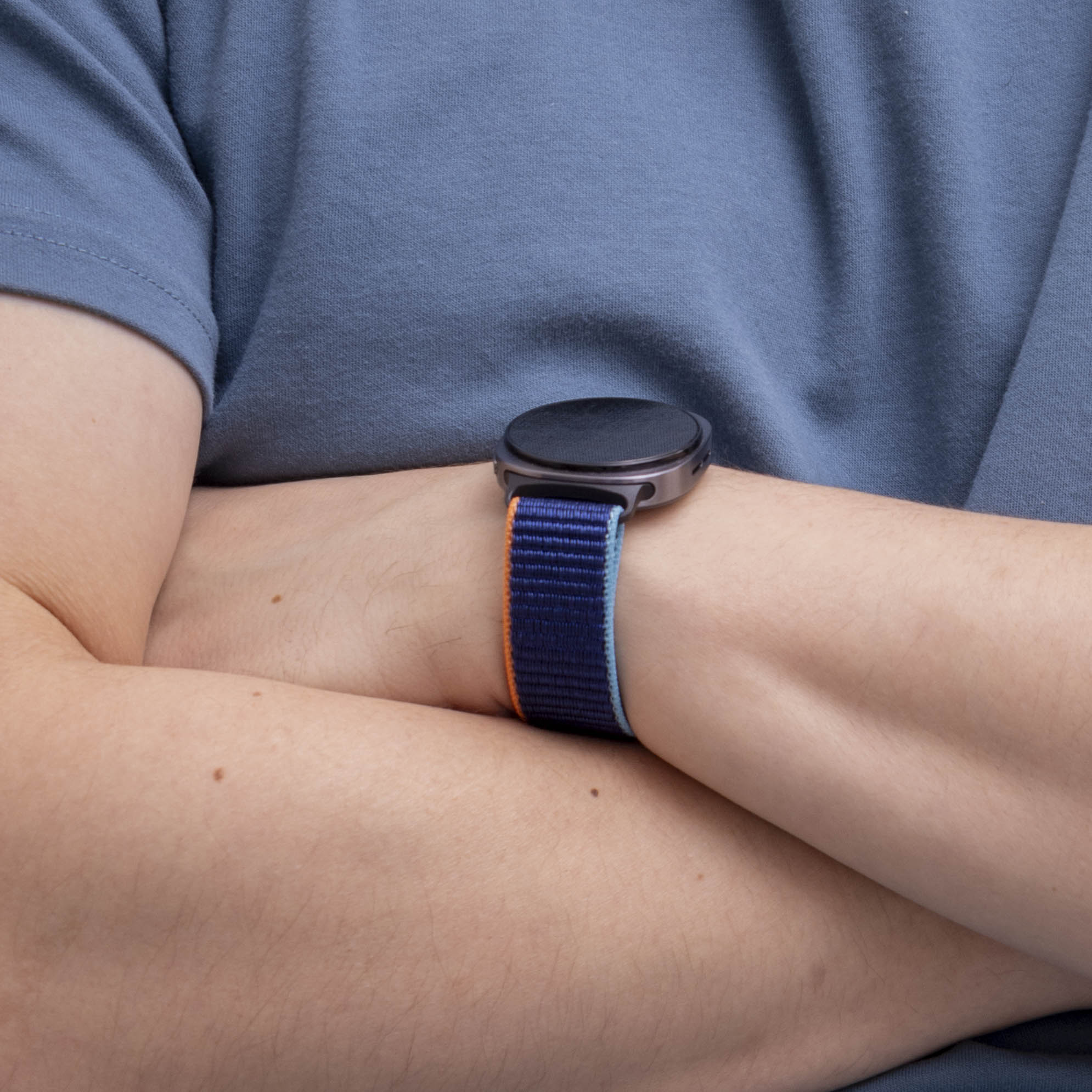 Samsung Galaxy Watch 8 - 44mm Nylon Armband (Dunkel Blau Mix)