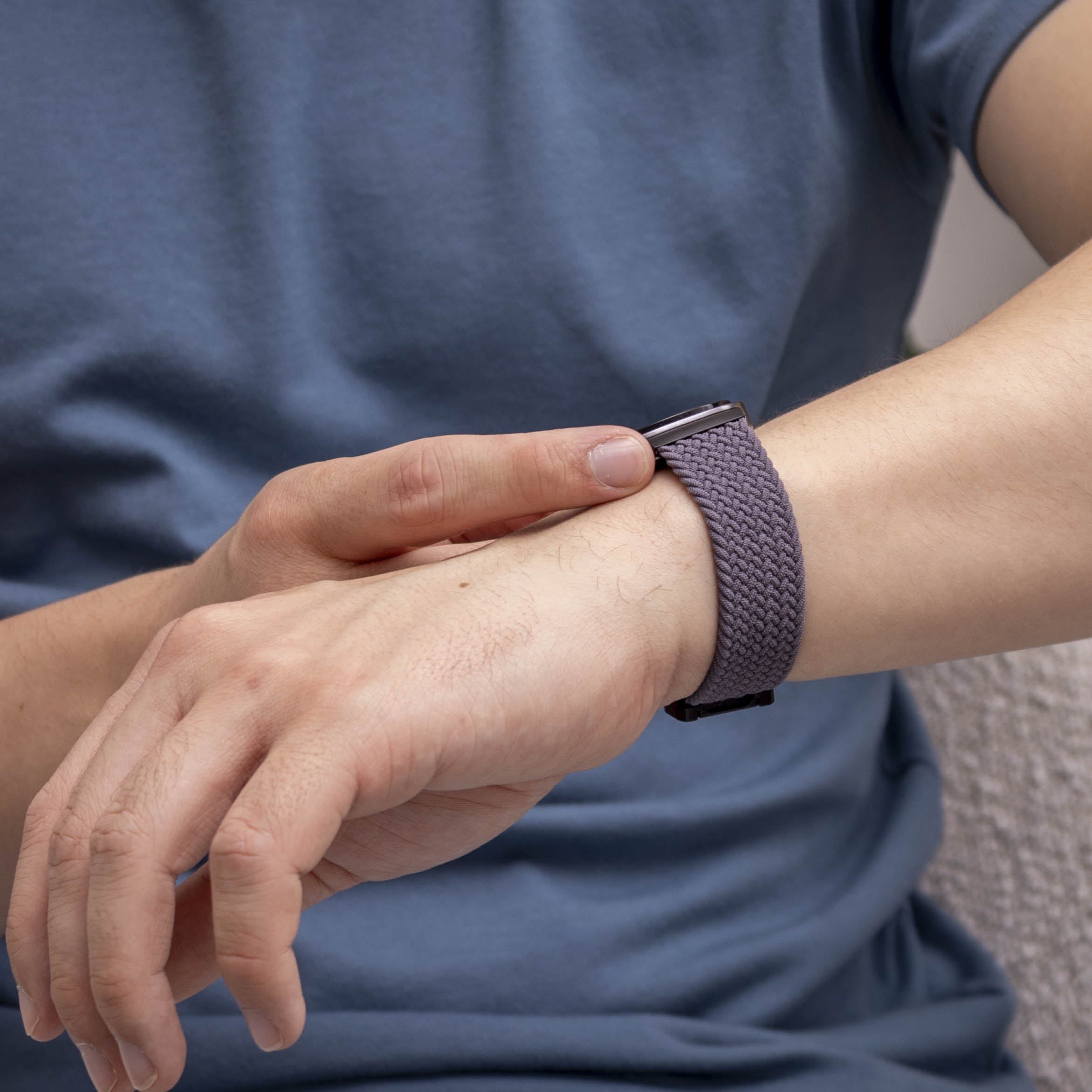 Samsung Galaxy Watch 8 Classic Geflochtenes Armband mit P-Schnalle (Dunkel Grau)