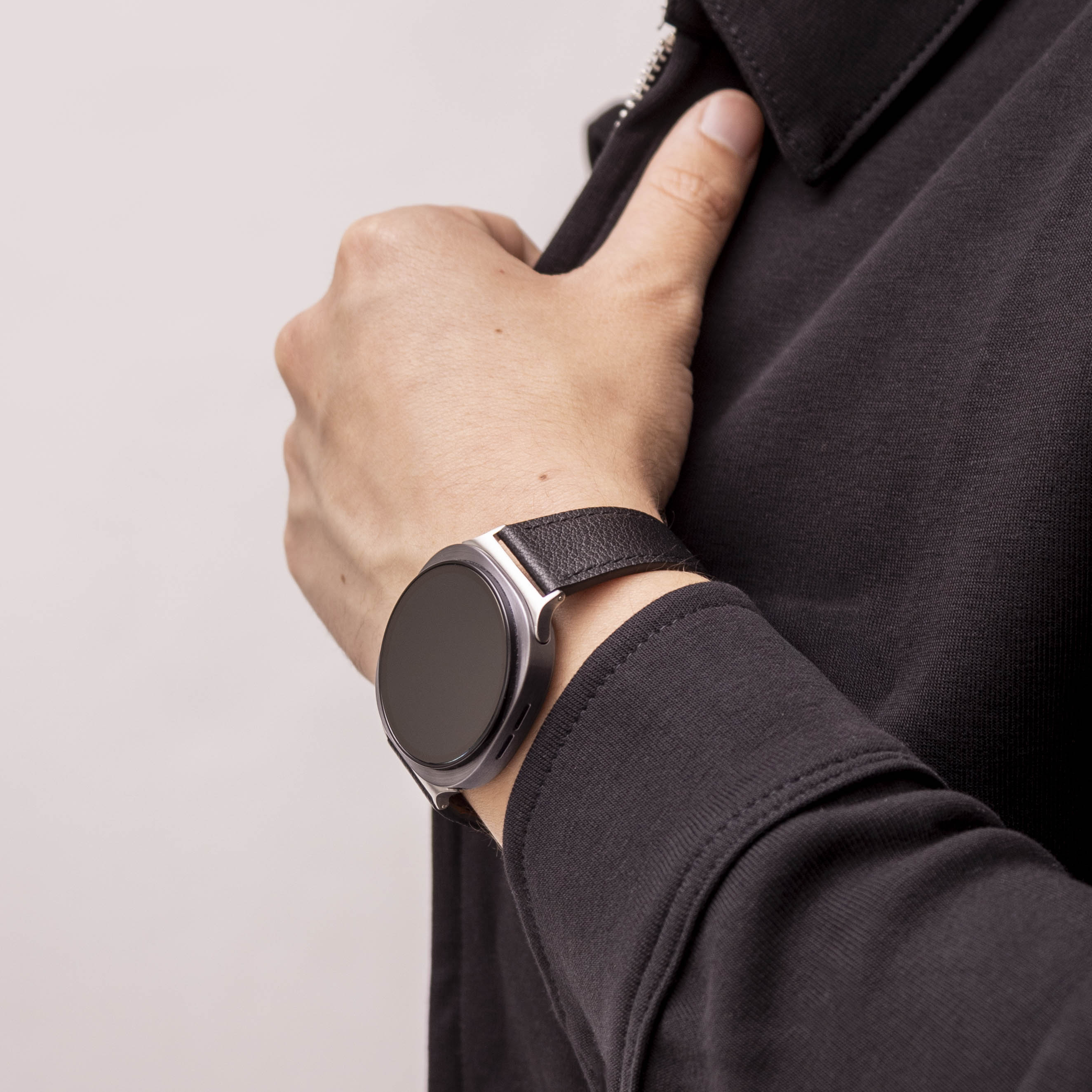 Samsung Galaxy Watch 8 - 44mm Modern Leder Armband (Schwarz)