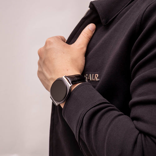 Samsung Galaxy Watch 8 - 40mm leather crocodile band (zwart)
