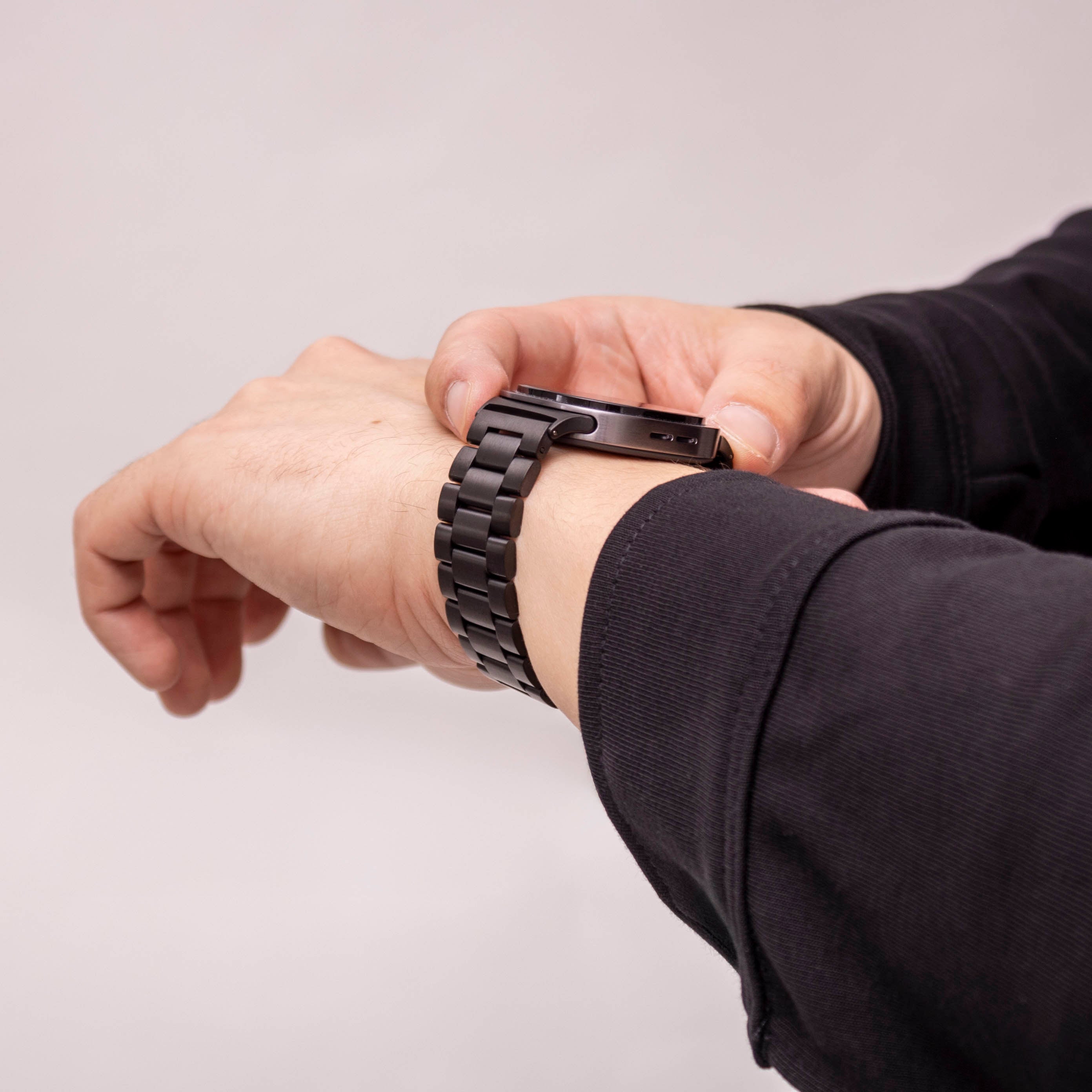 Bandz Samsung Galaxy Watch 8 - 40mm Stahl Armband 'Klassisch' (Schwarz)