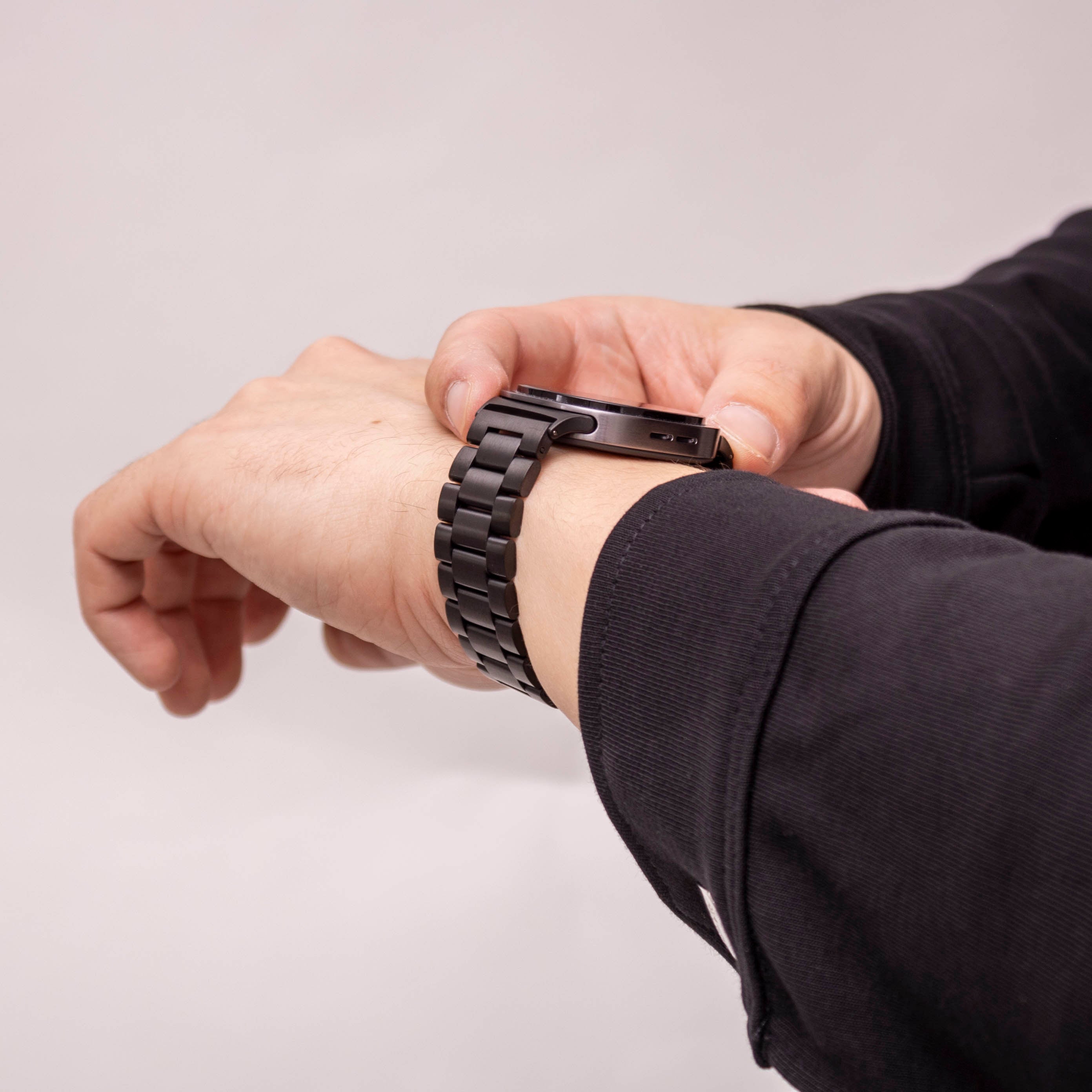 Bandz Samsung Galaxy Watch 8 - 40mm Stahl Armband 'Klassisch' (Schwarz)