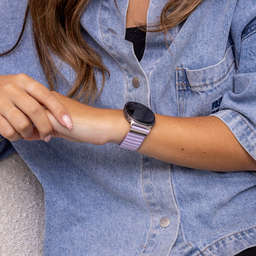  Samsung Galaxy Watch 8 Classic wave nylon bandje (lichtpaars)