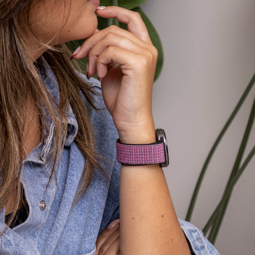 Samsung Galaxy Watch 8 - 44mm Nylon Strap (Crimson Berry)