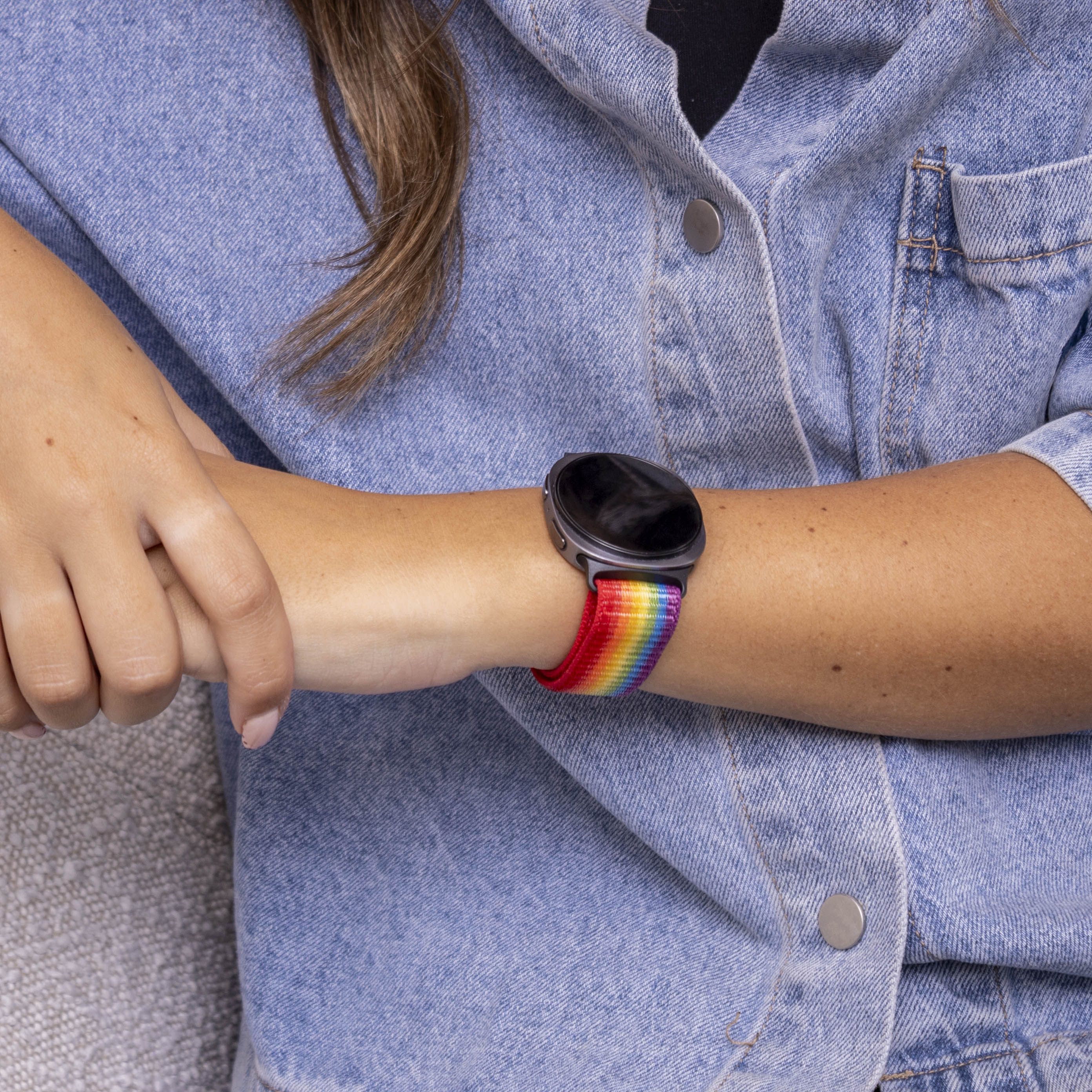 Samsung Galaxy Watch 8 Classic Nylonarmband (Regenbogen)