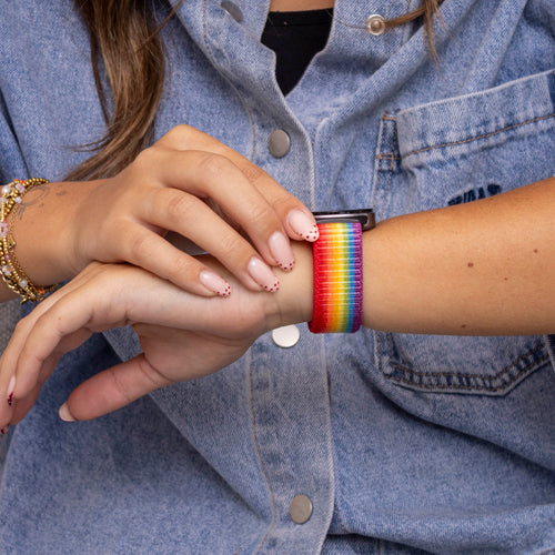  Samsung Galaxy Watch 8 Classic nylon bandje (regenboog)