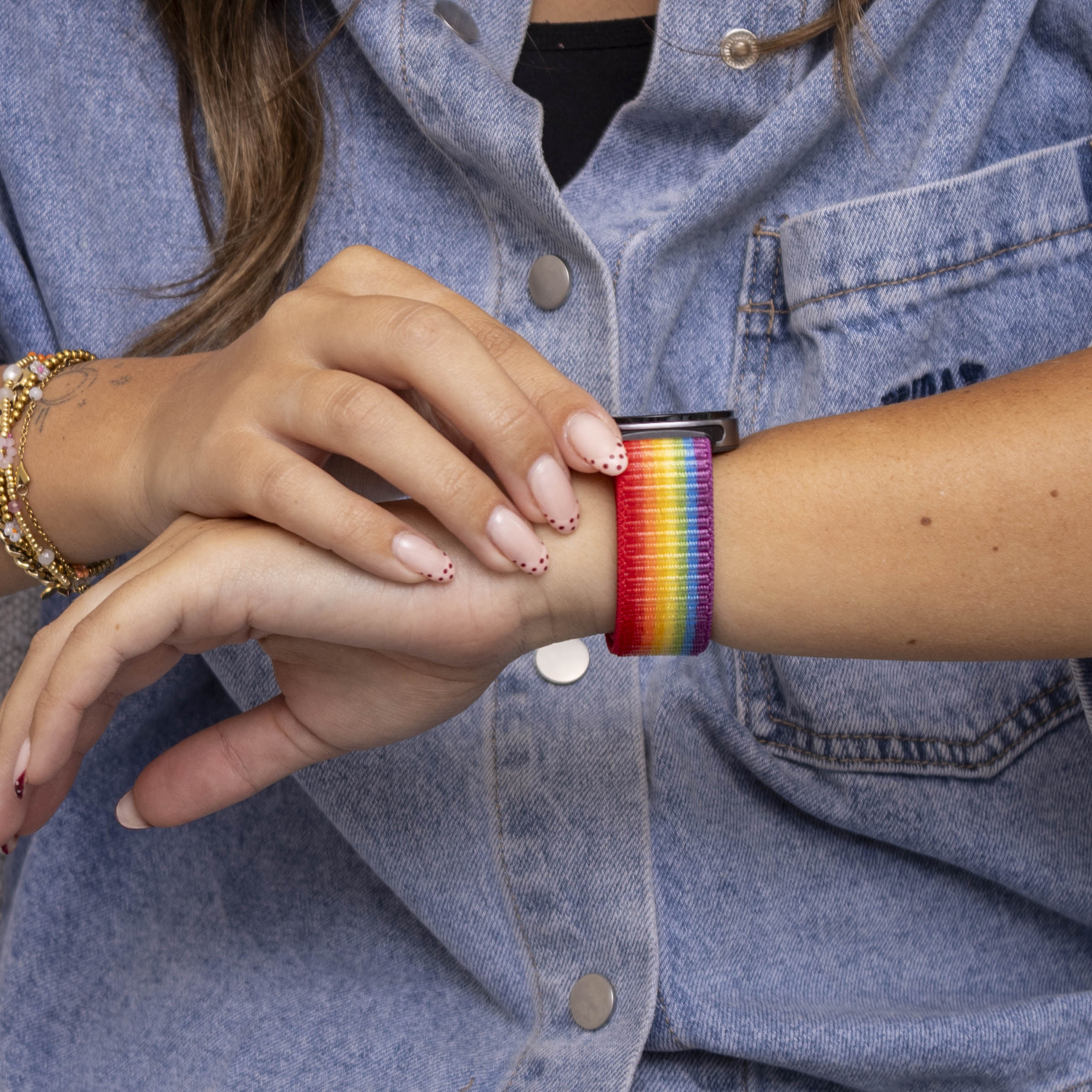Samsung Galaxy Watch 8 Classic Nylonarmband (Regenbogen)