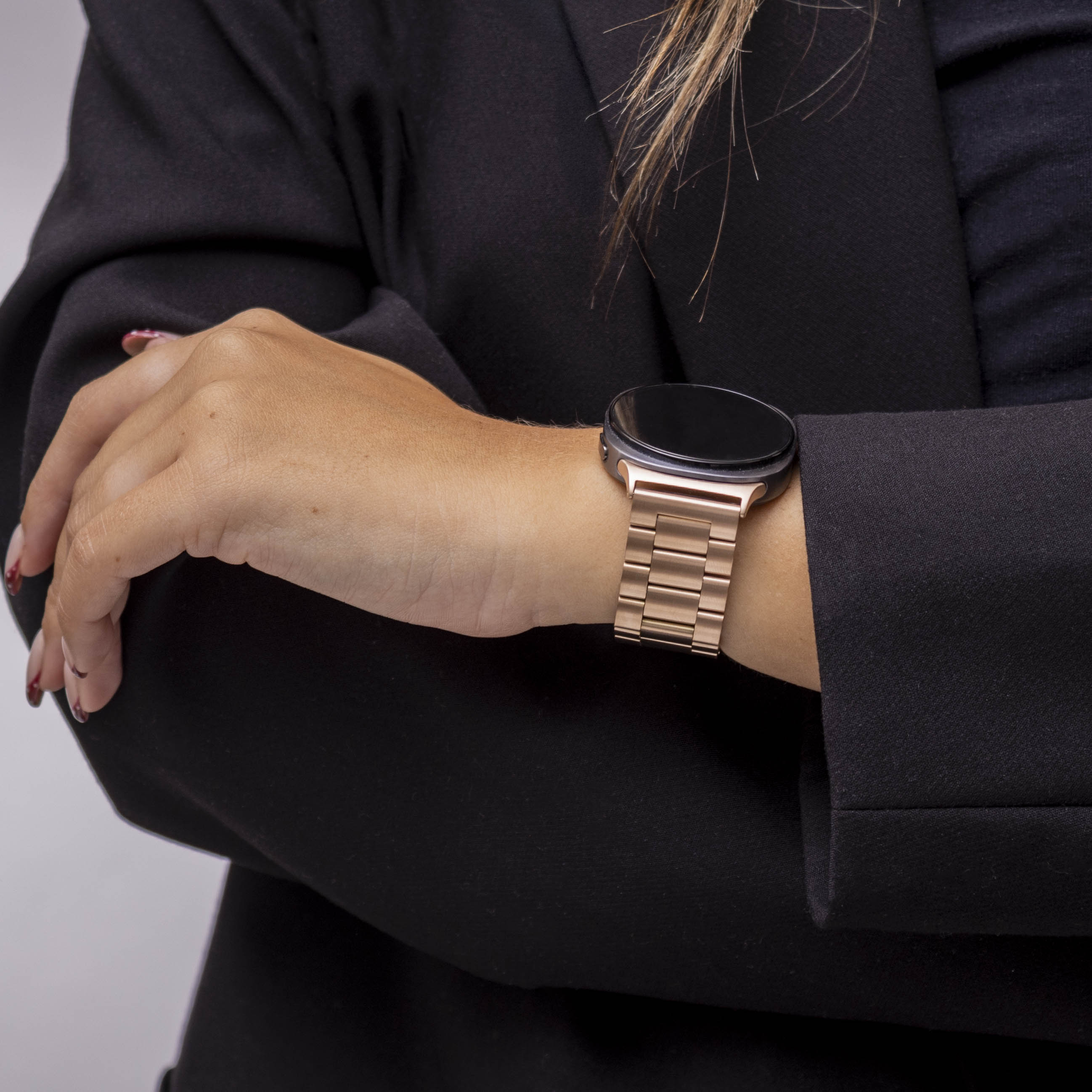 Bandz Samsung Galaxy Watch 8 - 44mm Stahl Armband 'Klassisch' (Rose Gold)