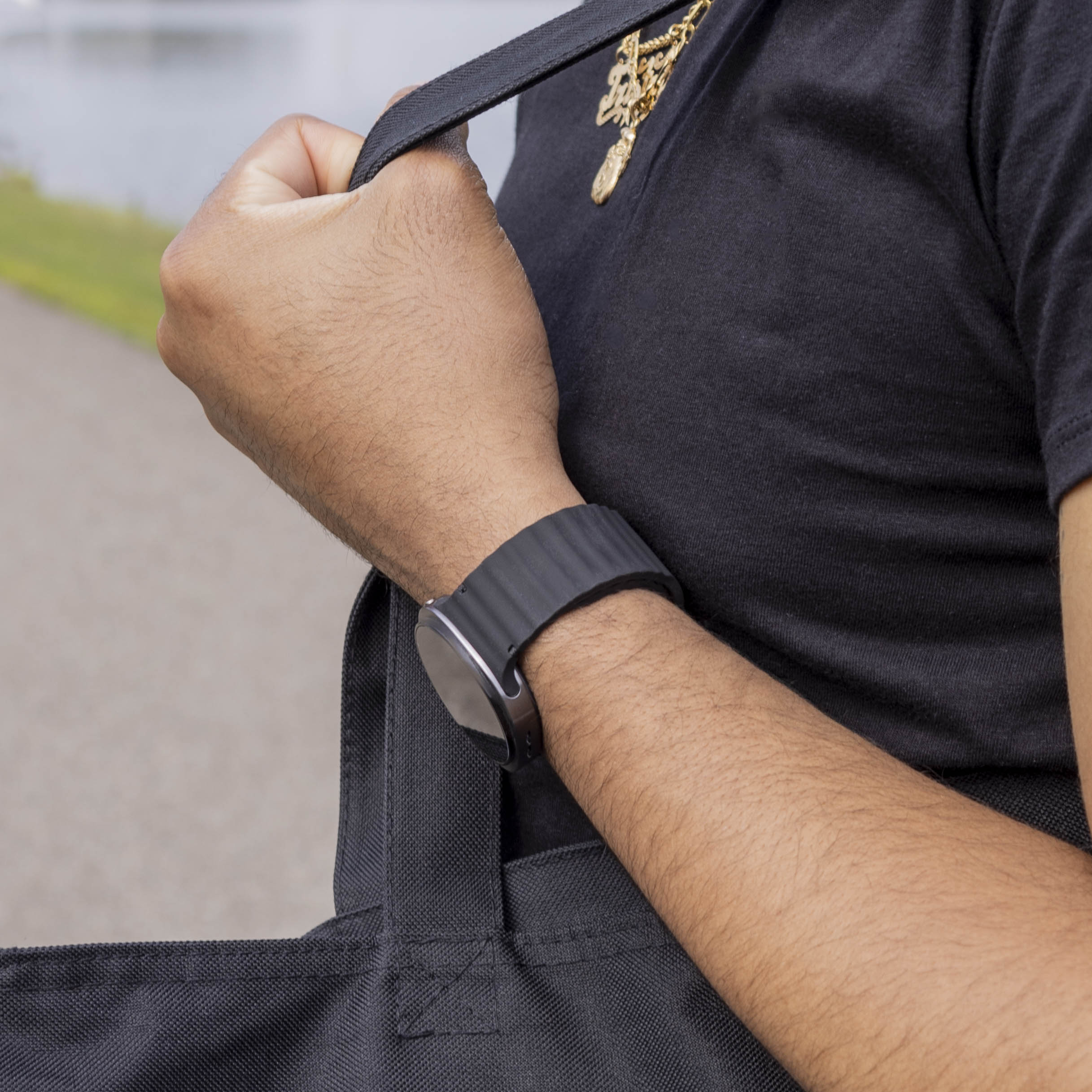 Samsung Galaxy Watch 8 Classic Wave Silikon Armband (Schwarz)