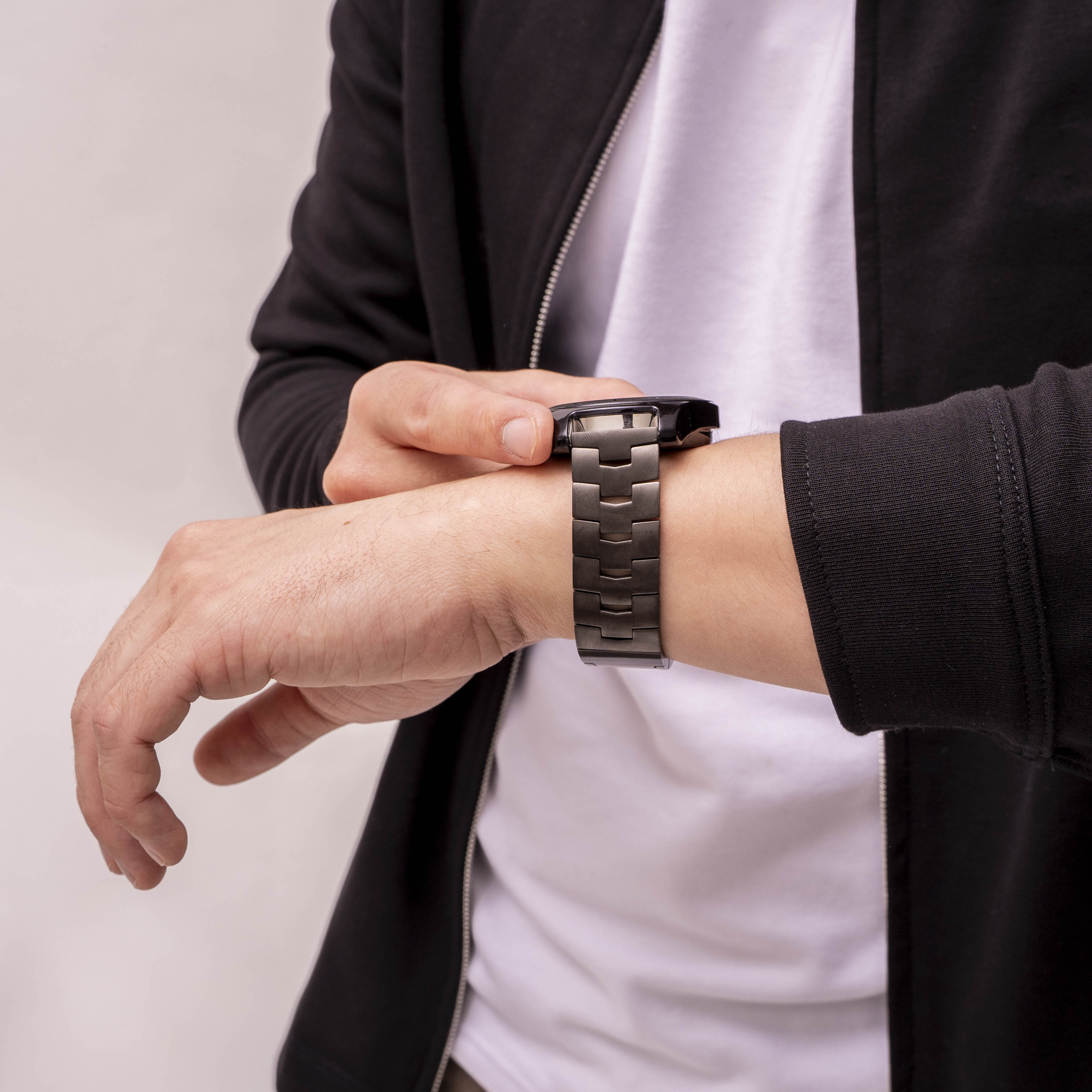 OnePlus Watch Titan 'Grain' Armband (flacher Verschluss) (Graphit)