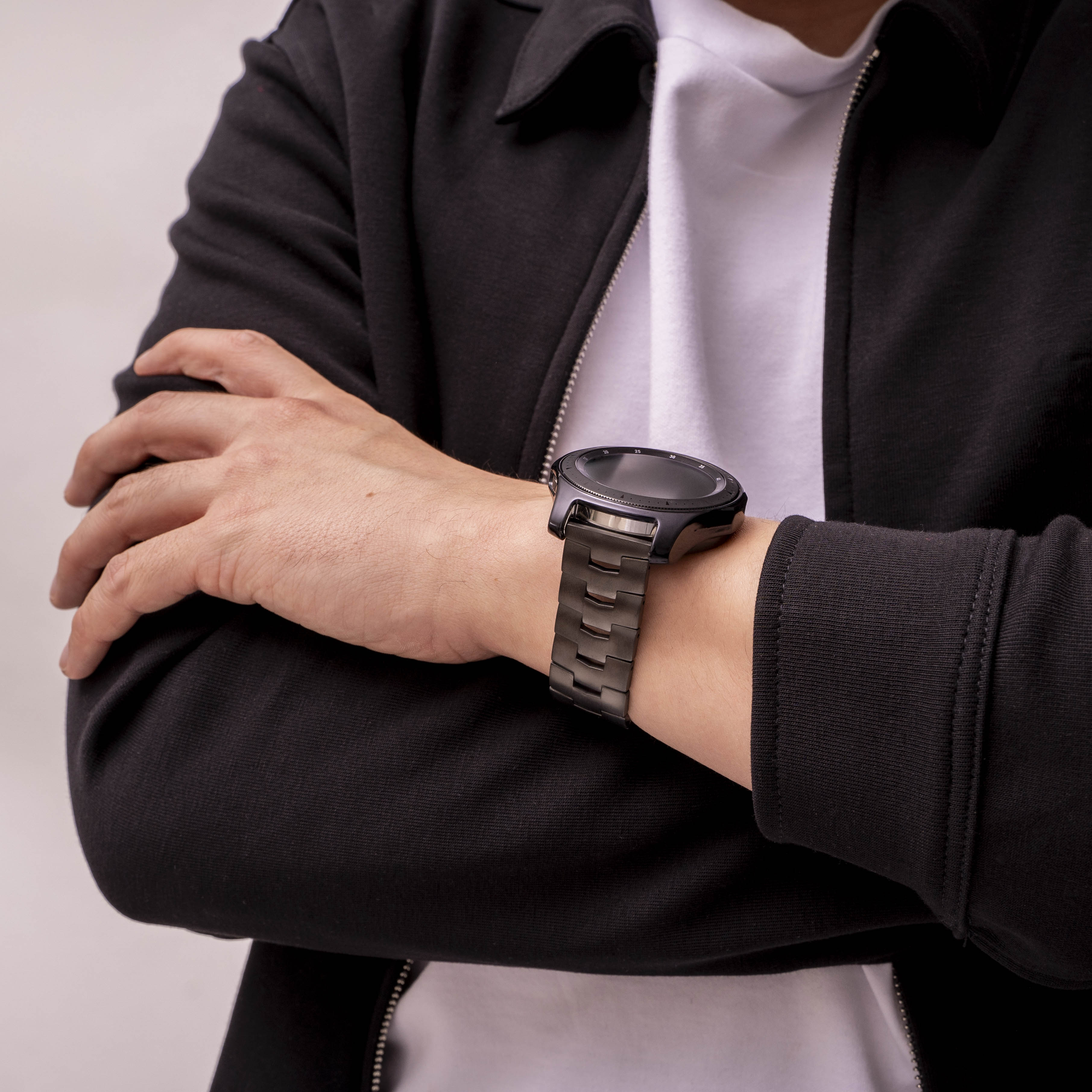 OnePlus Watch Titan 'Grain' Armband (flacher Verschluss) (Graphit)
