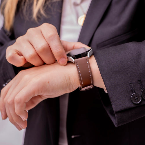 Bracelet cuir 'One Push' Samsung Gear Sport (marron foncé)