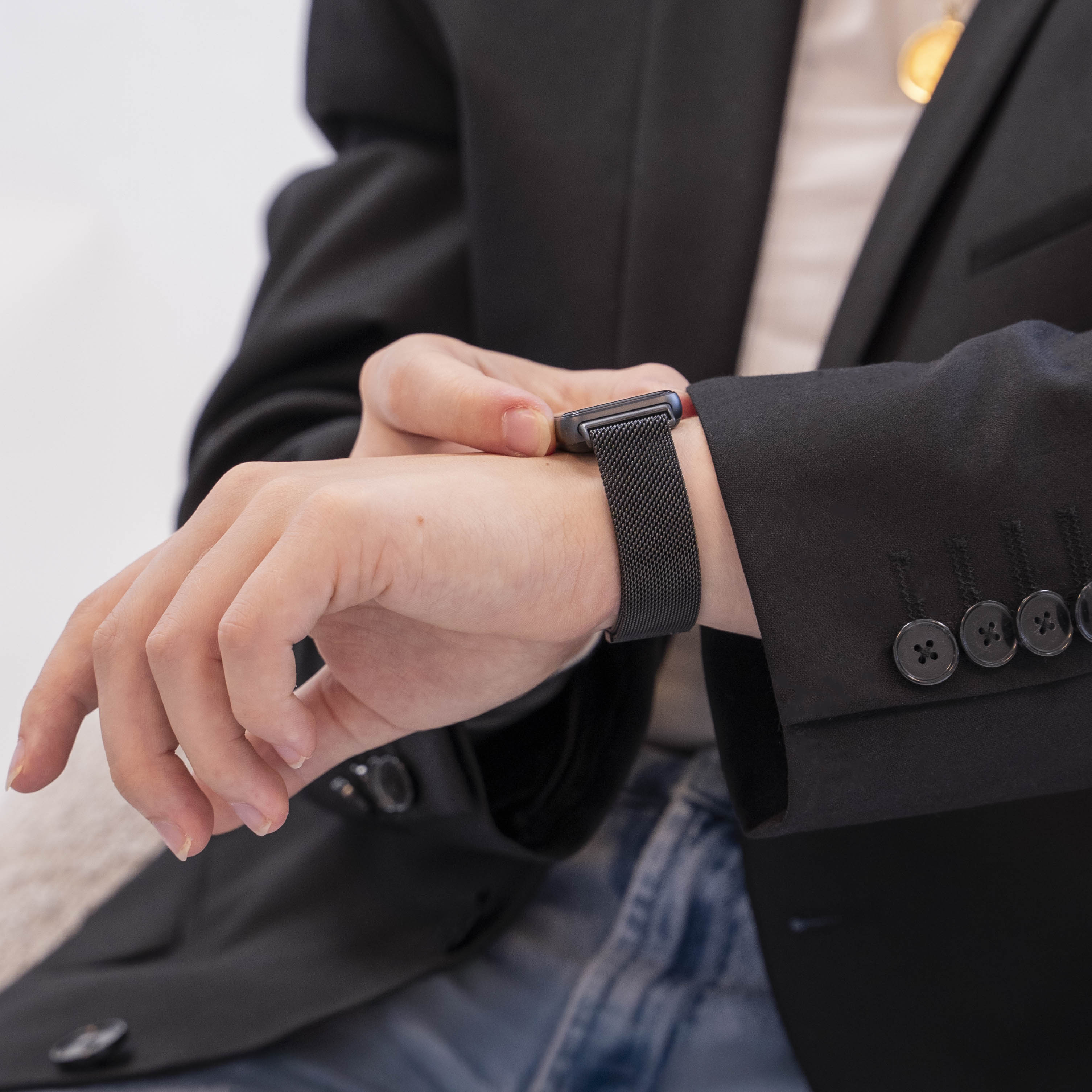 Samsung Galaxy Fit 3 Milanese Armband (Schwarz)