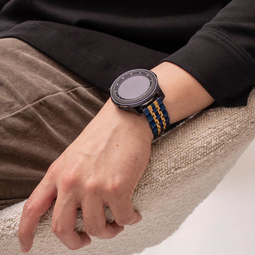 Bracelet acier duo Samsung Galaxy Watch 46mm (bleu/or)
