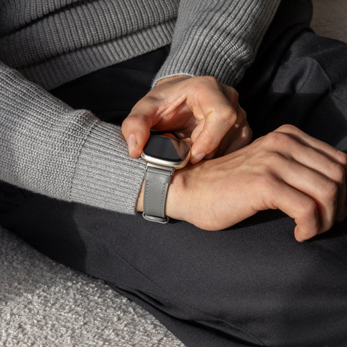 Fitbit Sense Lederarmband (Grau)