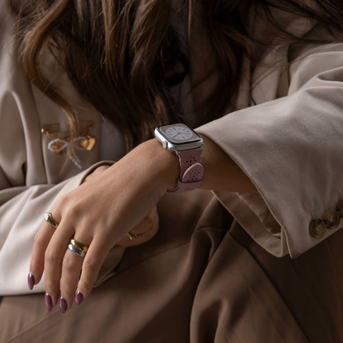 Apple Watch Silikonarmband mit Muster (Rosa)