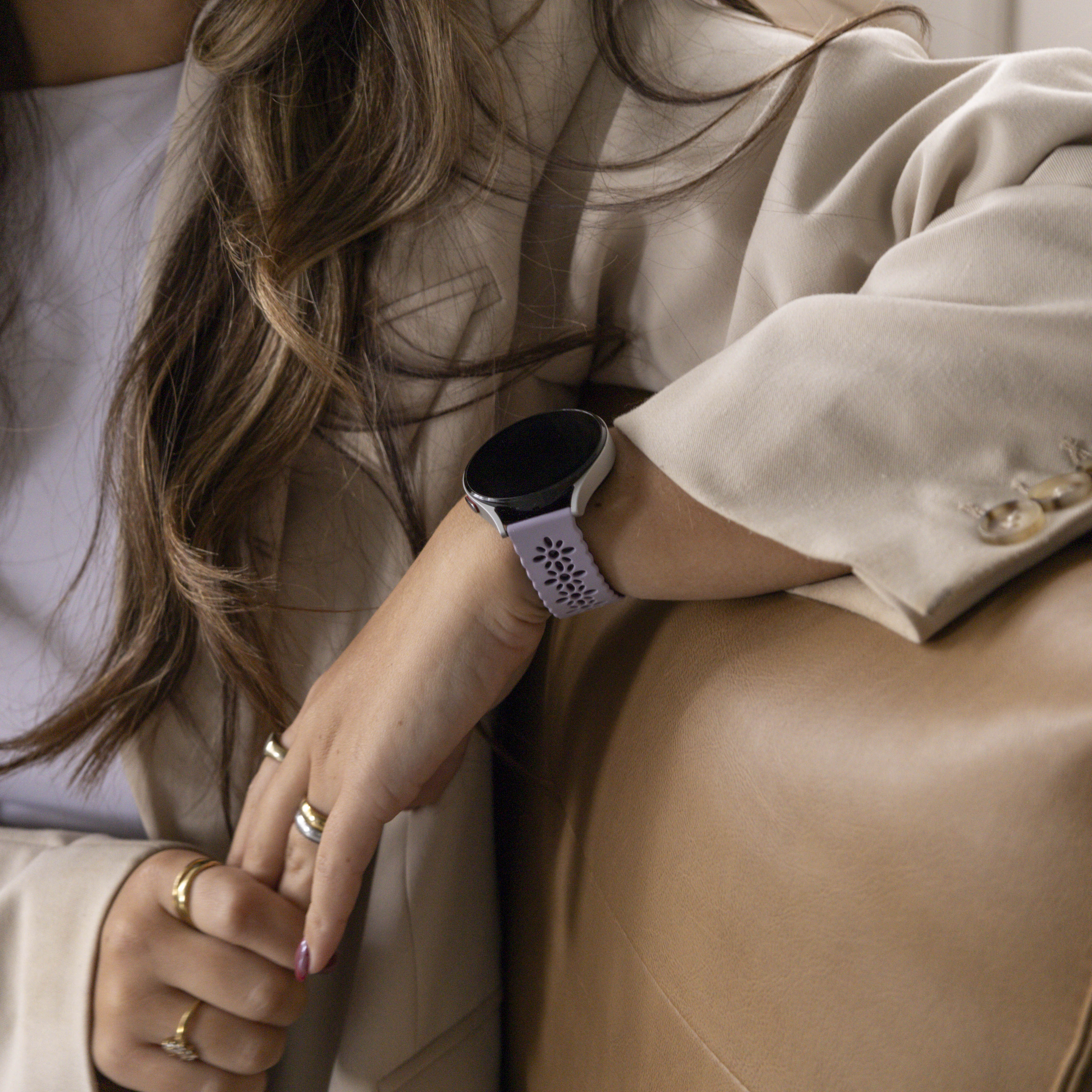 Polar Pacer Gemustertes Silikonarmband (Flieder/Lila)