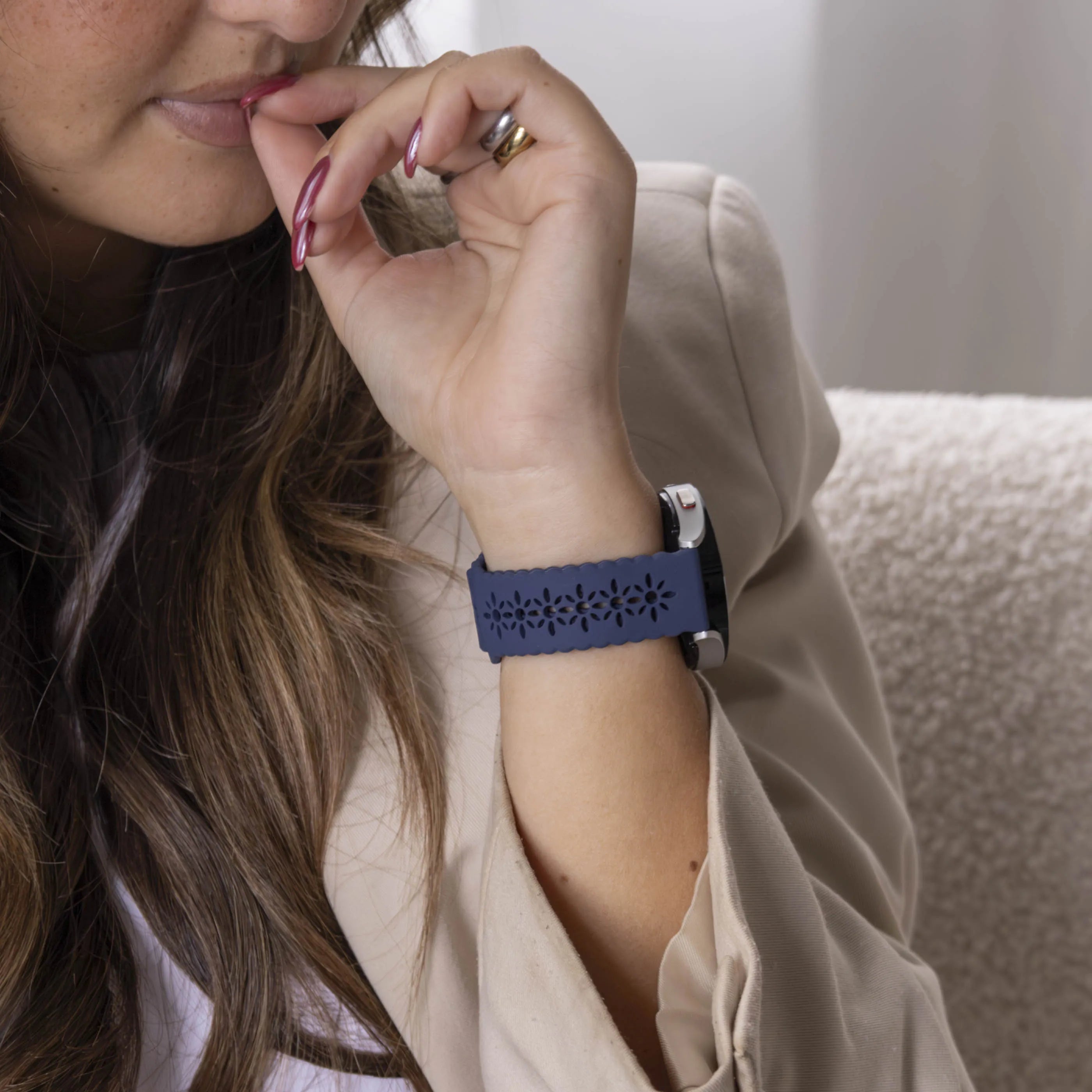 Polar Unite Silicone Strap Patterned (Dark Blue)