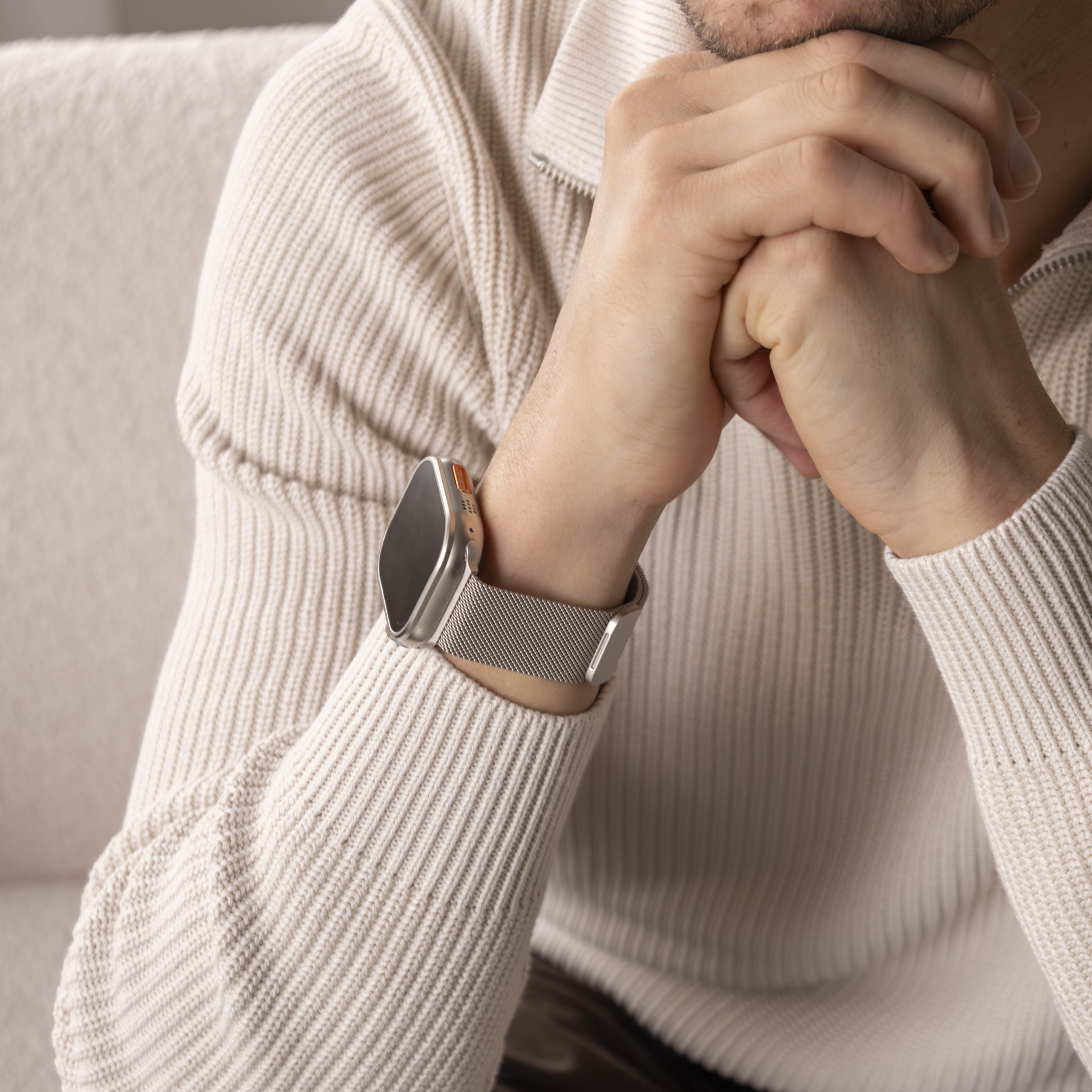 Apple Watch Milanese Loop Strap (Starlight)