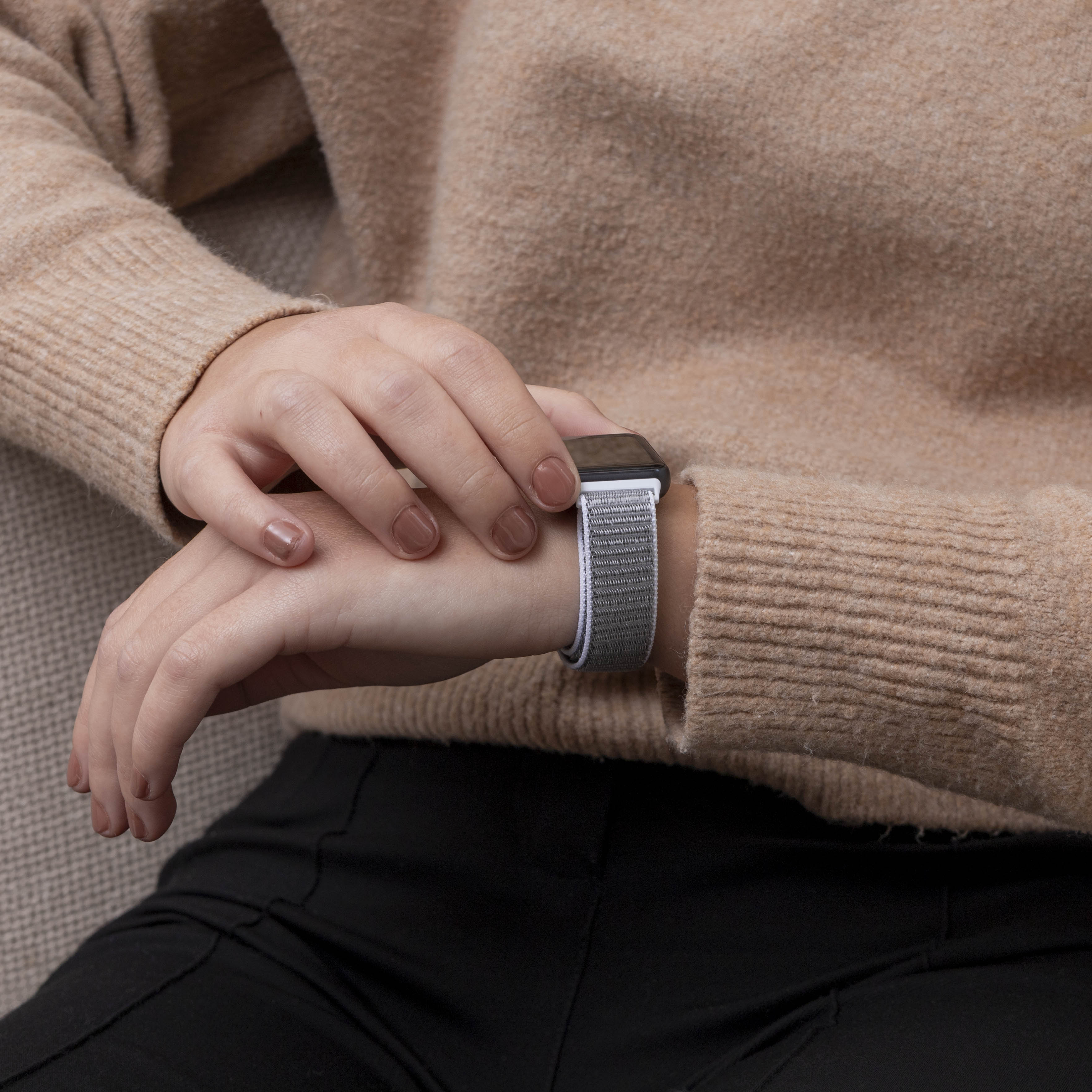 Samsung Galaxy Fit 3 Nylon Strap (White-Grey)