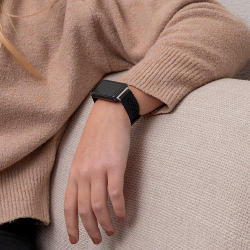 Samsung Galaxy Fit 3 gemustertes Silikonarmband (Schwarz)