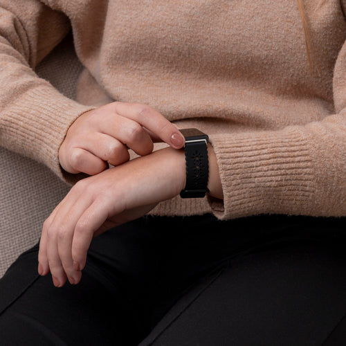 Samsung Galaxy Fit 3 gemustertes Silikonarmband (Schwarz)