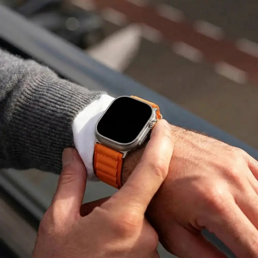 Bandz Correa nylon 'Explorer' Apple Watch Ultra (naranja/titanio)