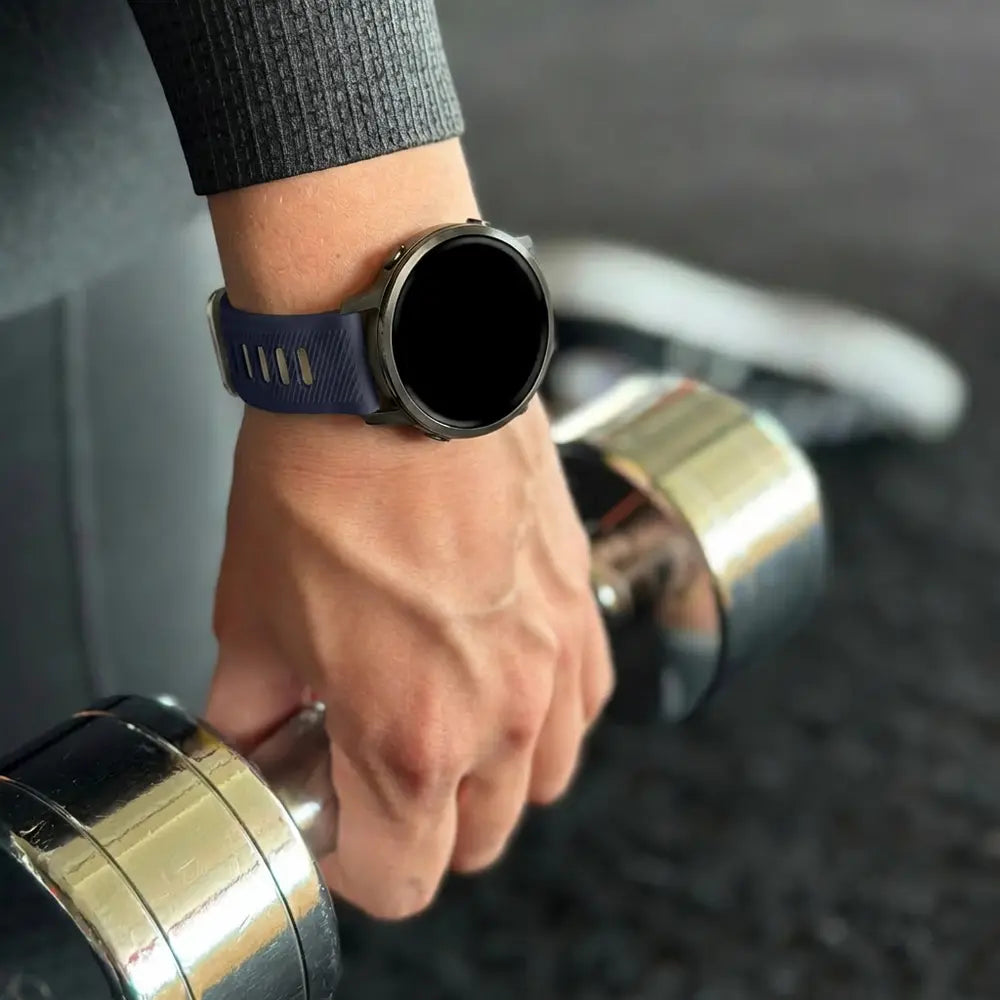 Bandz Correa deportiva con hebilla Garmin Vivoactive 4s (azul oscuro/beige)