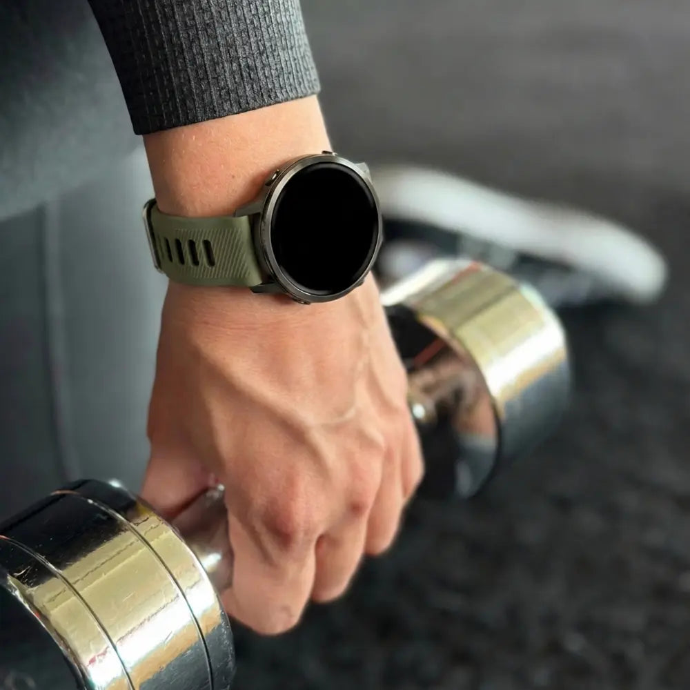 Bandz Bracelet sport avec boucle Garmin Forerunner 255s (vert olive/noir)