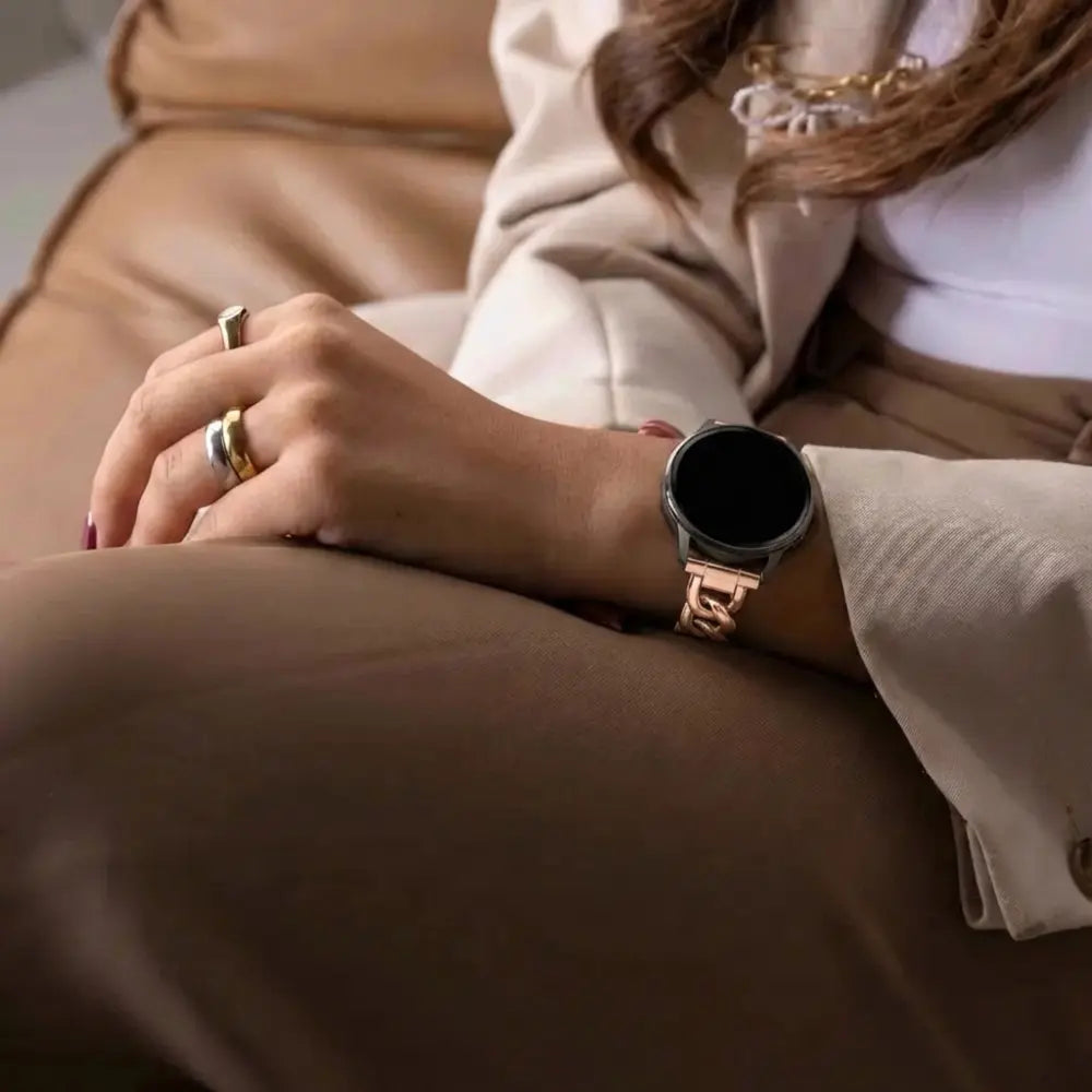 Bandz Garmin Bounce 2 Metal Strap 'Chains' (Rose Gold)