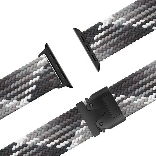 Bandz Correa nylon trenzada con P-buckle Apple Watch (mandala negra) 