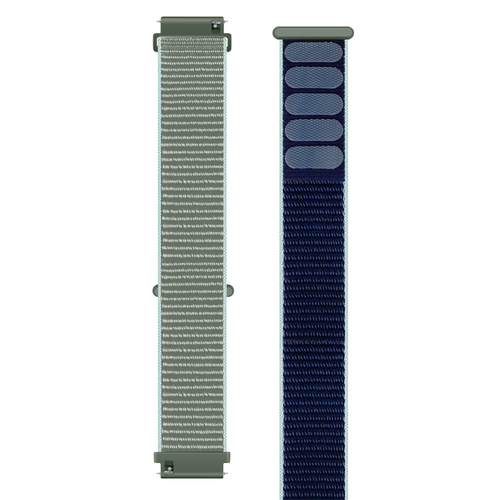 Nylon Strap, khaki, laid flat, separate parts, direct top view