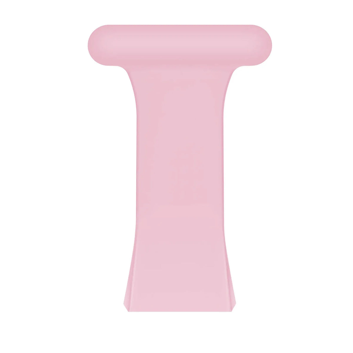 Silicone Nurse Fob, pink, laid flat, separate parts, direct top view