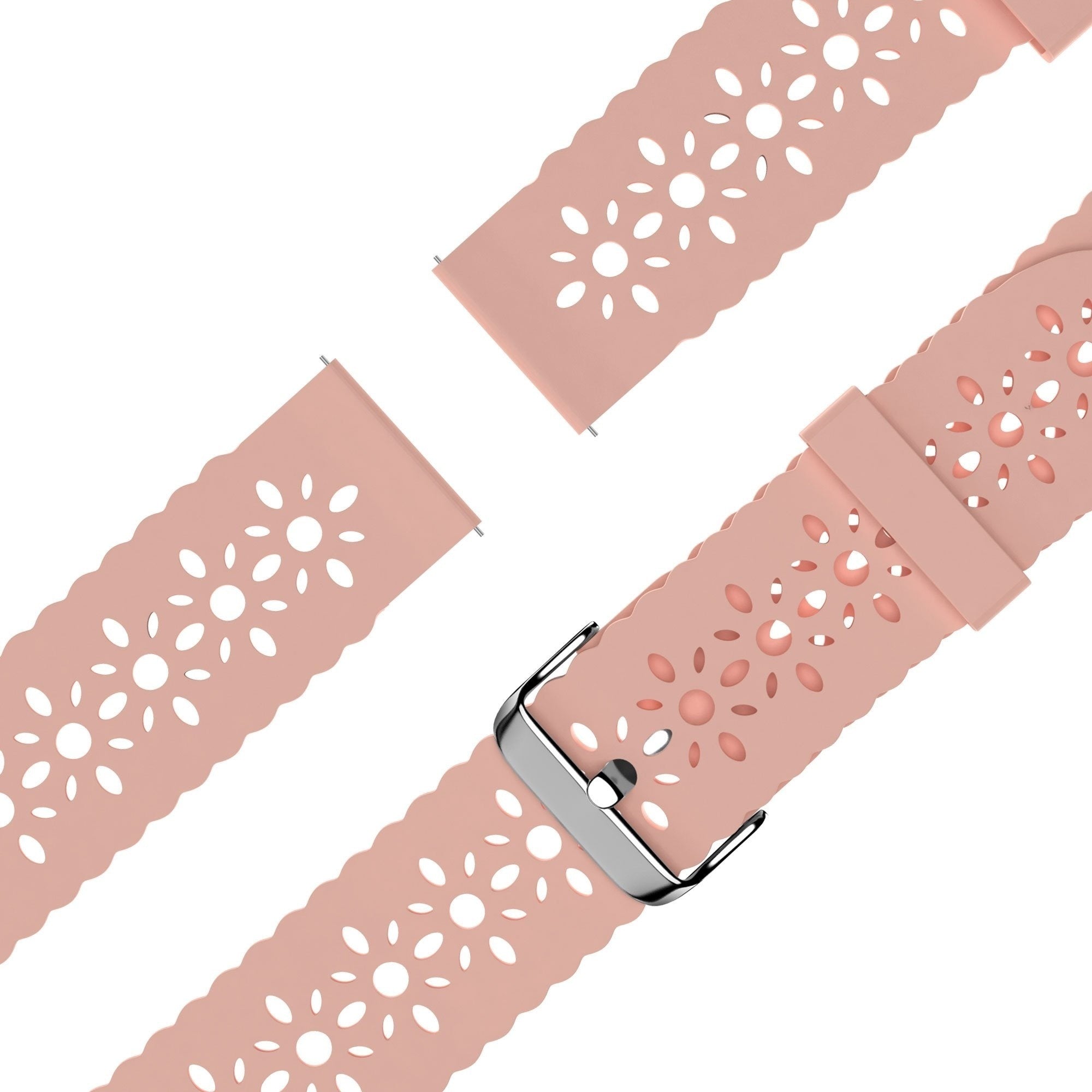 Bandz Amazfit Active 3 Premium Patterned Silicone Strap (Pink)