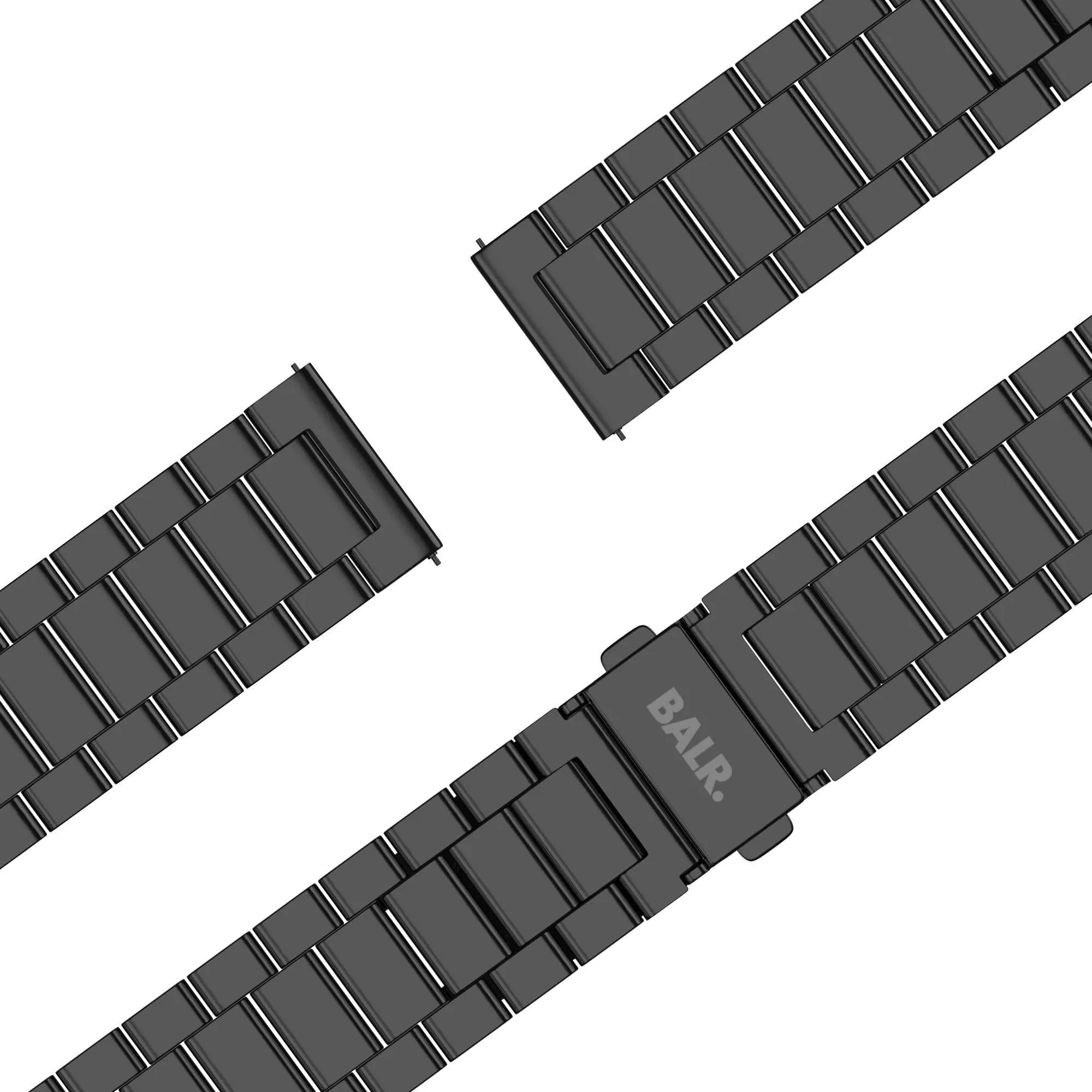BALR Polar Grit X Pro Steel Link Strap (Black)