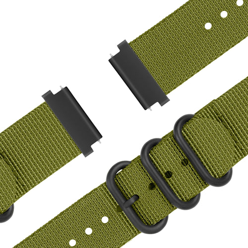 Bandz Garmin Vivomove Luxe Buckled Nylon Strap (Green)