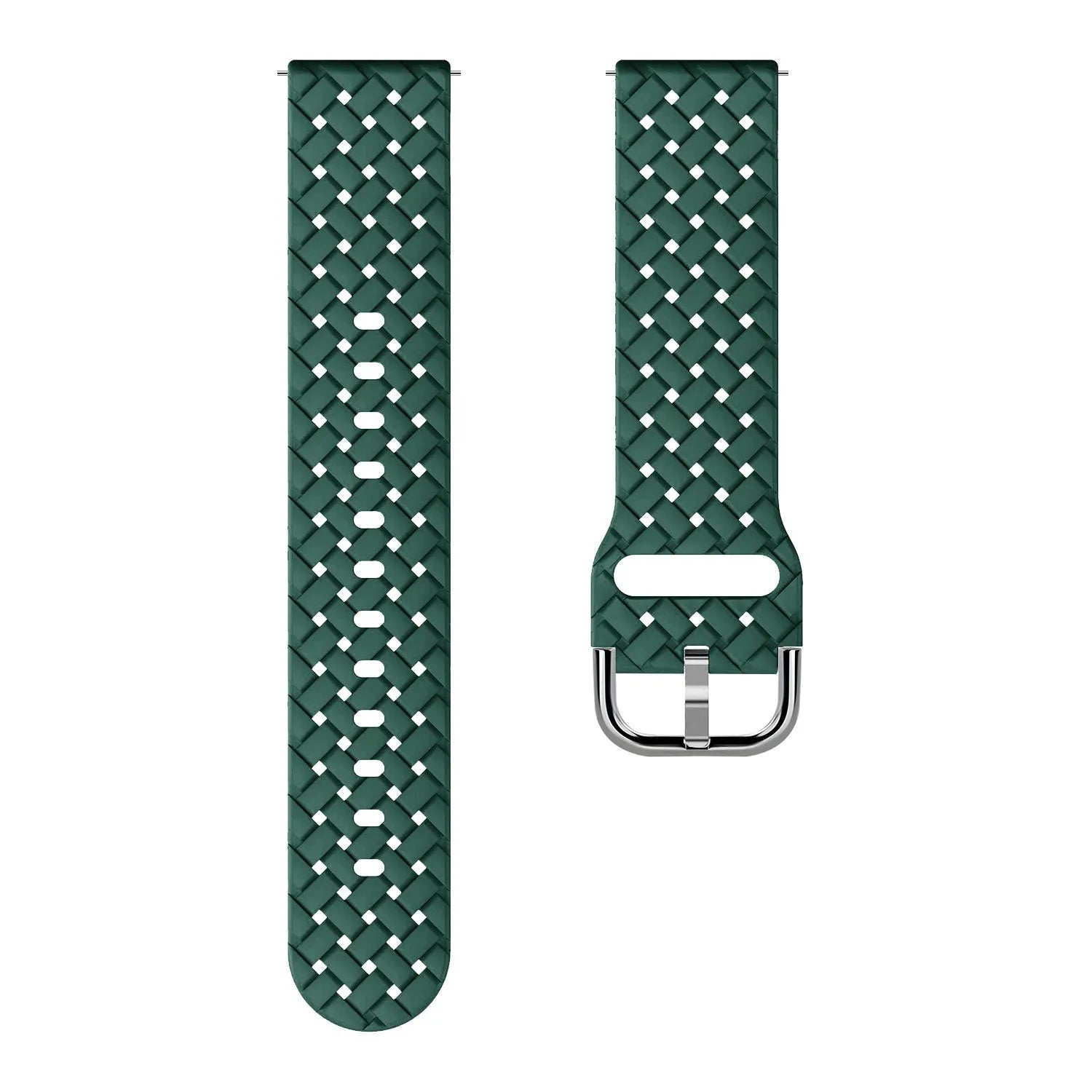 Coros Pace 2 gevlochten siliconen bandje (donkergroen)