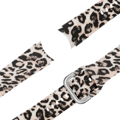 Silicone Patterned Strap, laid flat, separate parts, direct top view