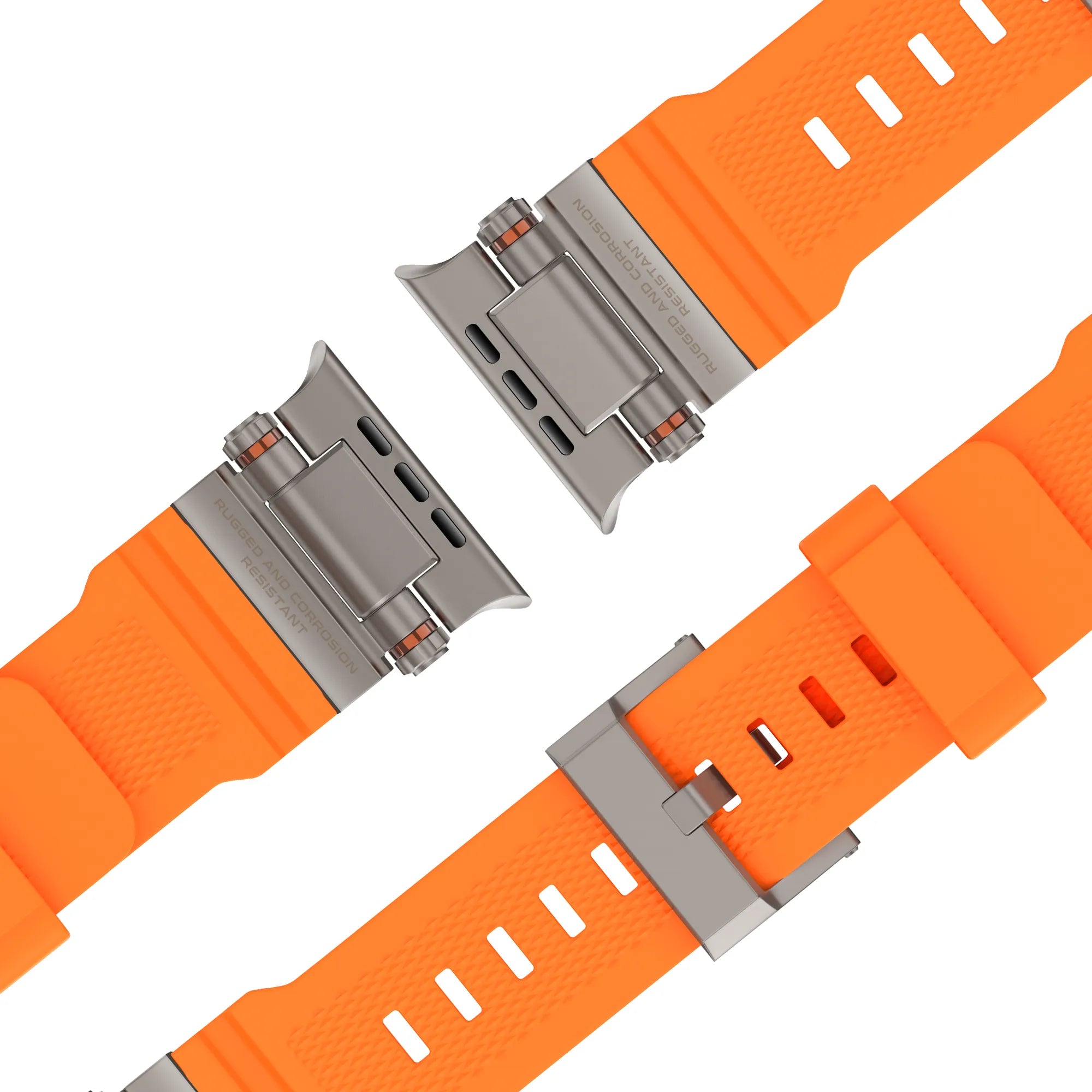 Bandz Bracelet silicone 'Explorer' Apple Watch (orange avec titane)