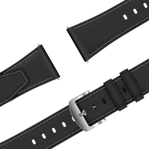 Bandz Bracelet cuir 'Easy Fit' Oppo Watch X3 (noir)
