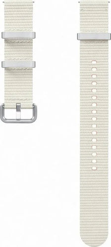 Nylon Athleisure Strap, cream, laid flat, separate parts, direct top view