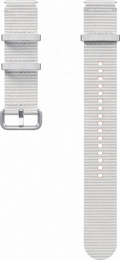 Nylon Athleisure Strap, silver, laid flat, separate parts, direct top view