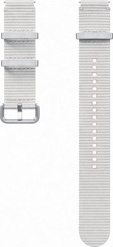 Nylon Athleisure Strap, silver, laid flat, separate parts, direct top view