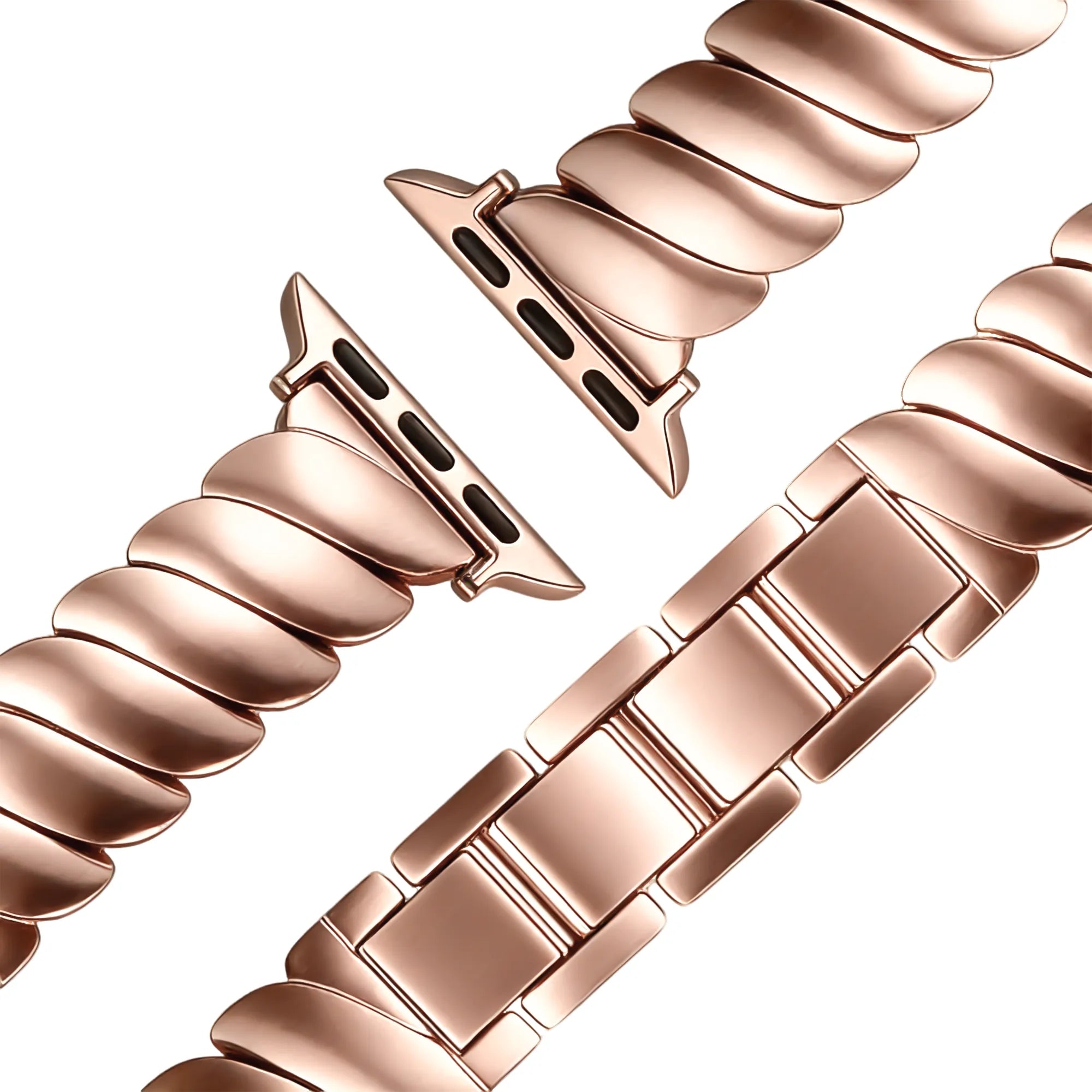 Bandz Apple Watch Premium Metallarmband 'Twisted' (Roségold)
